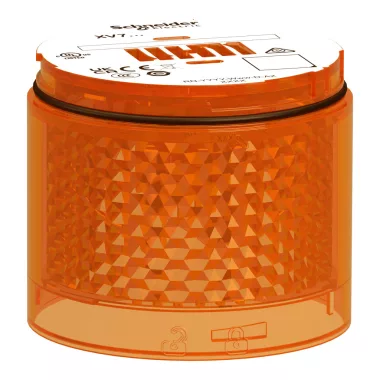 SCHNEIDER XVB7C55 Light Module, Harmony XVB7 Modular Tower Light, Orange, Ø70mm, Blinking, Colored Lens