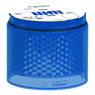 SCHNEIDER XVB7C56 Light Module, Harmony XVB7 Modular Tower Light, Blue, Ø70mm, Blinking, Colored Lens