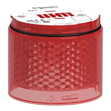 SCHNEIDER XVB7C64 Light Module, Harmony XVB7 Modular Tower Light, Red, Ø70mm, Flashing, Colored Lens