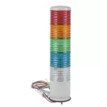   SCHNEIDER XVC6B55SK Harmony XVC monolitikus Ø60 fényoszlop, 1 piros 1 narancs 1 zöld 1 kék 1 átl. folyamatos/villogó, hangjelző, 24 VAC/DC