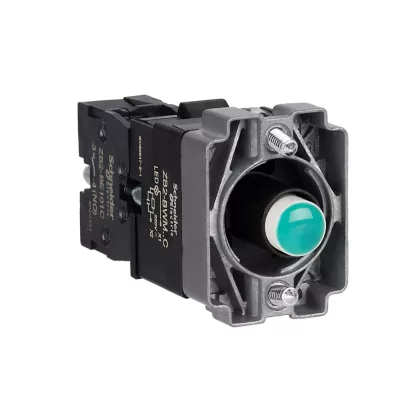   SCHNEIDER ZB2BWM31C Easy Harmony XB2, Világító aljzat, gallér, zöld led, fém, 