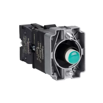   SCHNEIDER ZB2BWM32C Easy Harmony XB2, Világító aljzat, gallér, zöld led, fém, 