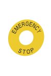 SCHNEIDER ZB2BY9330C Easy Harmony XB2, Köralakú felirati tábla, Ø60 mm, jelölt EMERGENCY STOP, műanyag,
