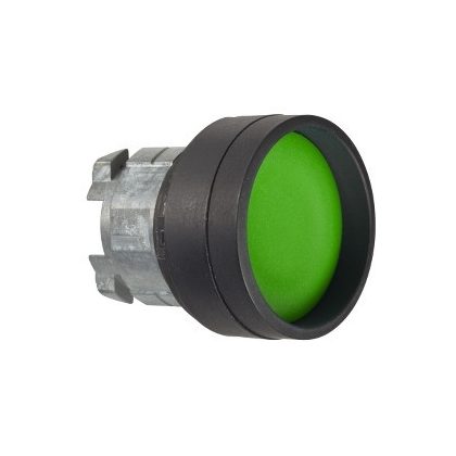   SCHNEIDER ZB4BA367 Harmony fém nyomógomb fej, Ø22, visszatérő, mélyítet, zöld, fekete perem