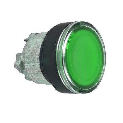   SCHNEIDER ZB4BA387 Harmony fém nyomógomb fej, Ø22, visszatérő, címkézhető tetővel, zöld, fekete perem