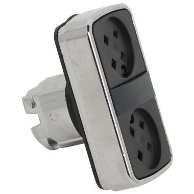 SCHNEIDER ZB4BA79 Harmony fém kettősfejű nyomógomb fej, Ø22, visszatérő, tető nélkül