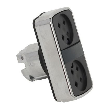   SCHNEIDER ZB4BA79 Harmony fém kettősfejű nyomógomb fej, Ø22, visszatérő, tető nélkül