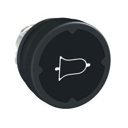   SCHNEIDER ZB4BC28001RA Harmony fém durva környezeti nyomógomb fej, Ø22, visszatérő, fekete, elforgatott csengő jel