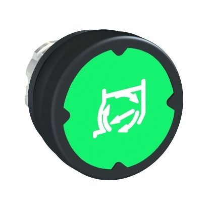   SCHNEIDER ZB4BC38011RA Harmony fém durva környezeti nyomógomb fej, Ø22, visszatérő, zöld, elforgatott szimbólummal