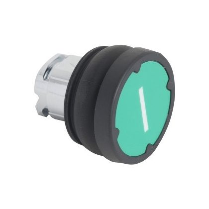   SCHNEIDER ZB4BC38023RA Harmony fém durva környezeti nyomógomb fej, Ø22, visszatérő, zöld, elforgatott szimbólummal