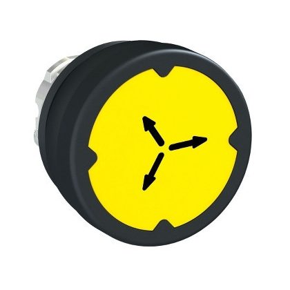   SCHNEIDER ZB4BC58009RA Harmony fém durva környezeti nyomógomb fej, Ø22, visszatérő, sárga, elforgatott szimbólummal