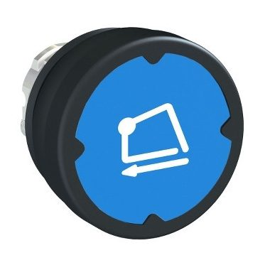 SCHNEIDER ZB4BC68006RA Harmony fém durva környezeti nyomógomb fej, Ø22, visszatérő, kék, elforgatott szimbólummal