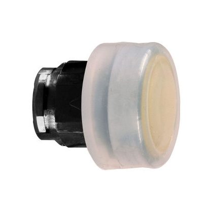   SCHNEIDER ZB4BP587 Harmony fém nyomógomb fej, Ø22, visszatérő, gumisapkás, betehető címke, sárga, fekete perem