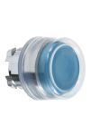 SCHNEIDER ZB4BP68 Harmony fém nyomógomb fej, Ø22, visszatérő, gumisapkás, betehető címke, kék