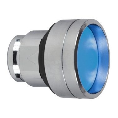 SCHNEIDER ZB4BP683 Harmony fém nyomógomb fej, Ø22, visszatérő, védőmembrán, betehető címke, kék