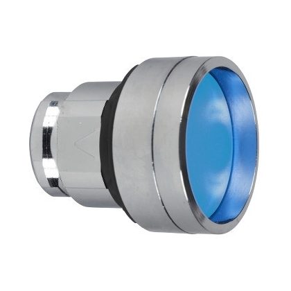   SCHNEIDER ZB4BP683 Harmony fém nyomógomb fej, Ø22, visszatérő, védőmembrán, betehető címke, kék