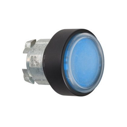   SCHNEIDER ZB4BP6837 Harmony fém nyomógomb fej, Ø22, visszatérő, védőmembrán, betehető címke, kék, fekete perem