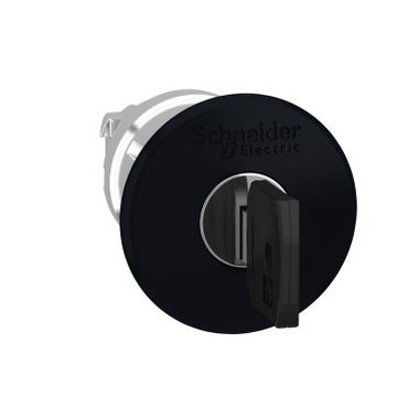 SCHNEIDER ZB4BS12K Harmony fém nyomógomb fej, Ø22, visszatérő, ?40 gombafejű, 4 multi-chip kulccsal kioldó, fekete