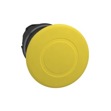 SCHNEIDER ZB4BT57 Harmony fém nyomógomb fej, Ø22, ?40 gombafejű, húzásra kioldó, sárga, fekete test