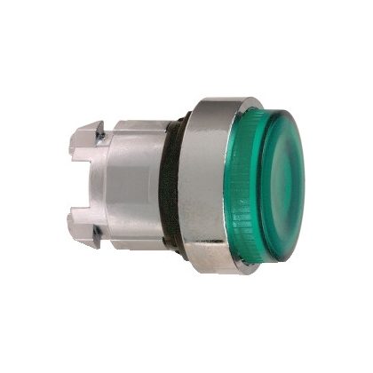   SCHNEIDER ZB4BW13S Harmony fém világító nyomógomb fej, Ø22, visszatérő, BA9s foglalatos, kiemelkedő, hornyolt lencsével, zöld