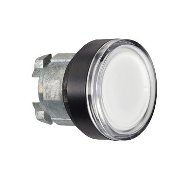 SCHNEIDER ZB4BW317 Harmony fém világító nyomógomb fej, Ø22, visszatérő, BA9s izzóhoz, fehér, fekete perem