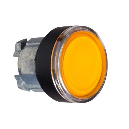   SCHNEIDER ZB4BW3537 Harmony fém világító nyomógomb fej, Ø22, visszatérő, beépített LED-hez, narancssárga, fekete perem