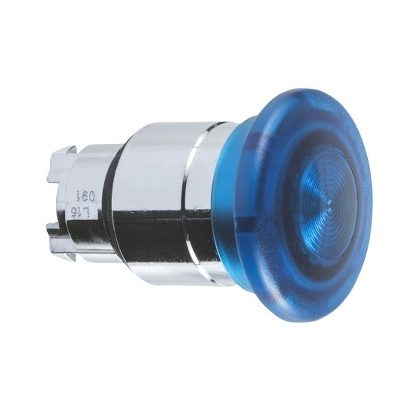   SCHNEIDER ZB4BW663 Harmony fém világító nyomógomb fej, Ø22, húzásra kioldó, ?40 gombafejű, beépített LED-hez, kék