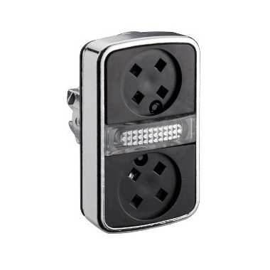 SCHNEIDER ZB4BW7A9 Harmony fém világító kettősfejű nyomógomb fej, Ø22, visszatérő, tető nélkül