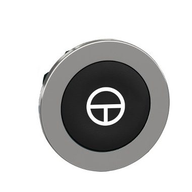 SCHNEIDER ZB4FA245 Harmony panelbe süllyesztett fém nyomógomb fej, Ø30, fekete, "T"