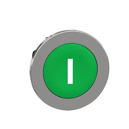   SCHNEIDER ZB4FA331 Harmony panelbe süllyesztett fém nyomógomb fej, Ø30, zöld, "I"