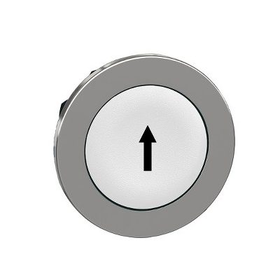 SCHNEIDER ZB4FA334 Harmony panelbe süllyesztett fém nyomógomb fej, Ø30, fehér, "fel nyíl"