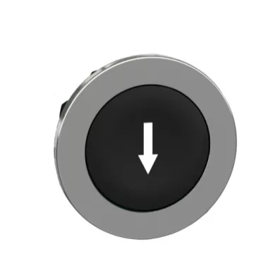 SCHNEIDER ZB4FA335 Harmony panelbe süllyesztett fém nyomógomb fej, Ø30, fekete, "fel nyíl"