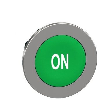 SCHNEIDER ZB4FA341 Harmony panelbe süllyesztett fém nyomógomb fej, Ø30, zöld, "ON"
