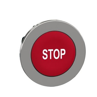 SCHNEIDER ZB4FA434 Harmony panelbe süllyesztett fém nyomógomb fej, Ø30, piros, "STOP"