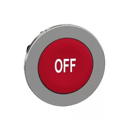 SCHNEIDER ZB4FA435 Harmony panelbe süllyesztett fém nyomógomb fej, Ø30, piros, "OFF"