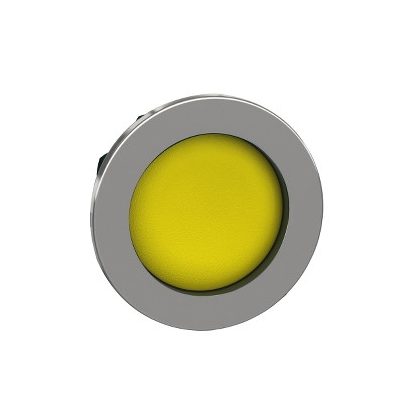   SCHNEIDER ZB4FA56 Harmony panelbe süllyesztett fém nyomógomb fej, Ø30, visszatérő, mélyítet, sárga