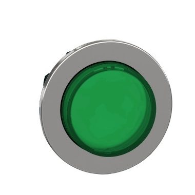 SCHNEIDER ZB4FW133 Harmony panelbe süllyesztett fém világító nyomógomb fej, Ø30, kiemelkedő, zöld