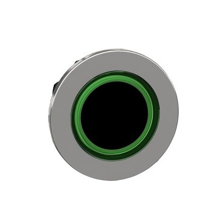   SCHNEIDER ZB4FW933 Harmony panelbe süllyesztett fém világító nyomógomb fej, Ø30, visszatérő, zöld, világító perem