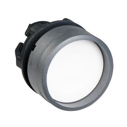 SCHNEIDER ZB5AA16C0 Harmony műanyag nyomógomb fej, Ø22, visszatérő, mélyítet, fehér, szürke perem