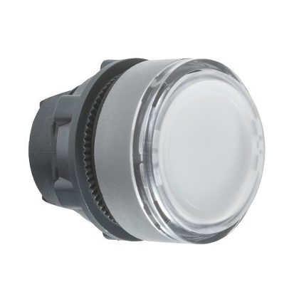   SCHNEIDER ZB5AA18C0 Harmony műanyag nyomógomb fej, Ø22, visszatérő, címkézhető tetővel, fehér, szürke perem