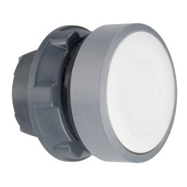 SCHNEIDER ZB5AA1C0 Harmony műanyag nyomógomb fej, Ø22, visszatérő, fehér, szürke perem