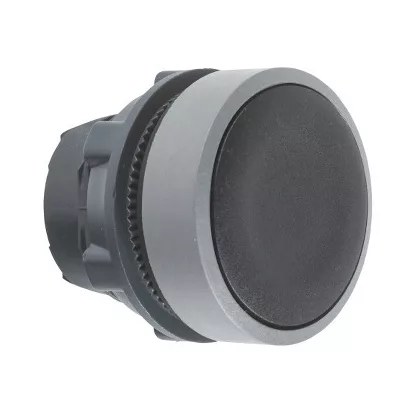   SCHNEIDER ZB5AA2C0 Harmony műanyag nyomógomb fej, Ø22, visszatérő, fekete, szürke perem