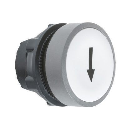   SCHNEIDER ZB5AA334C0 Harmony műanyag nyomógomb fej, Ø22, visszatérő, fehér, "fel nyíl", szürke perem