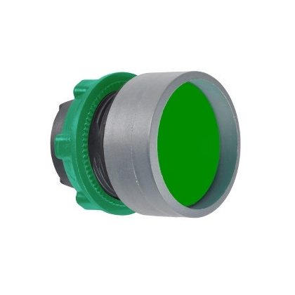 SCHNEIDER ZB5AA36C0 Harmony műanyag nyomógomb fej, Ø22, visszatérő, mélyítet, zöld, szürke perem