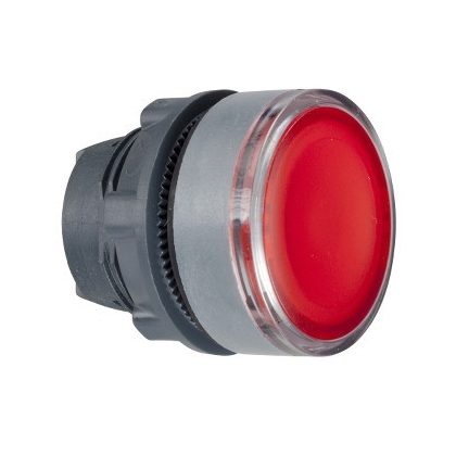 SCHNEIDER ZB5AA48C0 Harmony műanyag nyomógomb fej, Ø22, visszatérő, címkézhető tetővel, piros, szürke perem