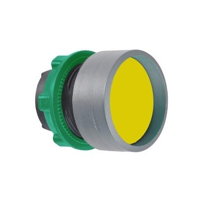   SCHNEIDER ZB5AA56C0 Harmony műanyag nyomógomb fej, Ø22, visszatérő, mélyítet, sárga, szürke perem