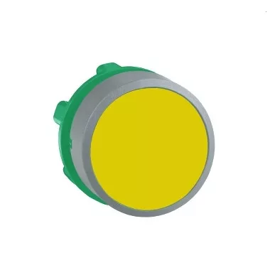 SCHNEIDER ZB5AA5C0 Harmony műanyag nyomógomb fej, Ø22, visszatérő, sárga, szürke perem