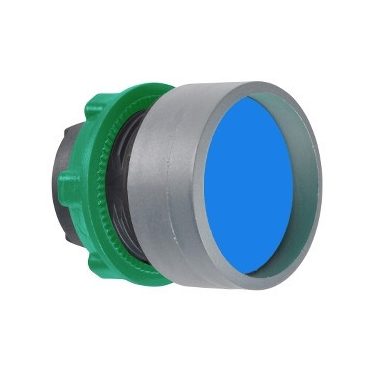SCHNEIDER ZB5AA66C0 Harmony műanyag nyomógomb fej, Ø22, visszatérő, mélyítet, kék, szürke perem