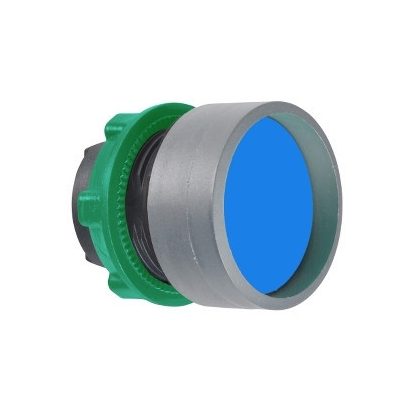 SCHNEIDER ZB5AA66C0 Harmony műanyag nyomógomb fej, Ø22, visszatérő, mélyítet, kék, szürke perem