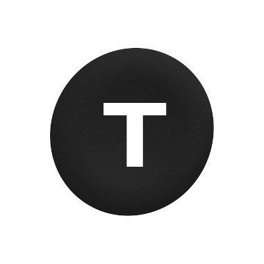 SCHNEIDER ZBAF245 Harmony Ø30 panelbe süllyesztett nyomógomb tető, fekete, "T